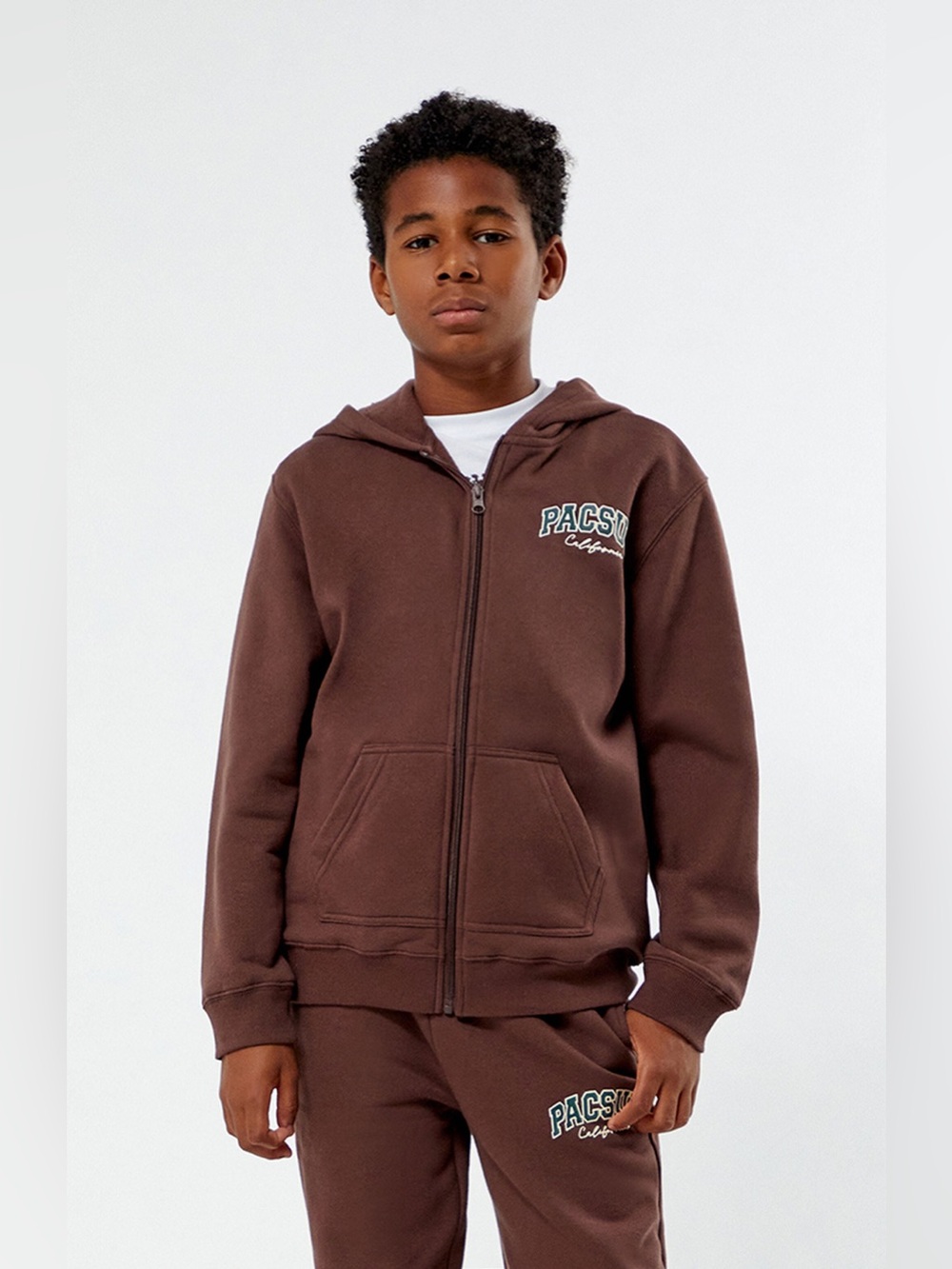 Pacsun Kids Brown Zip Up Hoodie Size Large 10